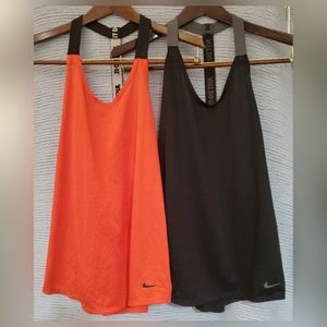 2 Nike Dri-Fit Elastika Tank Tops,  Sz L